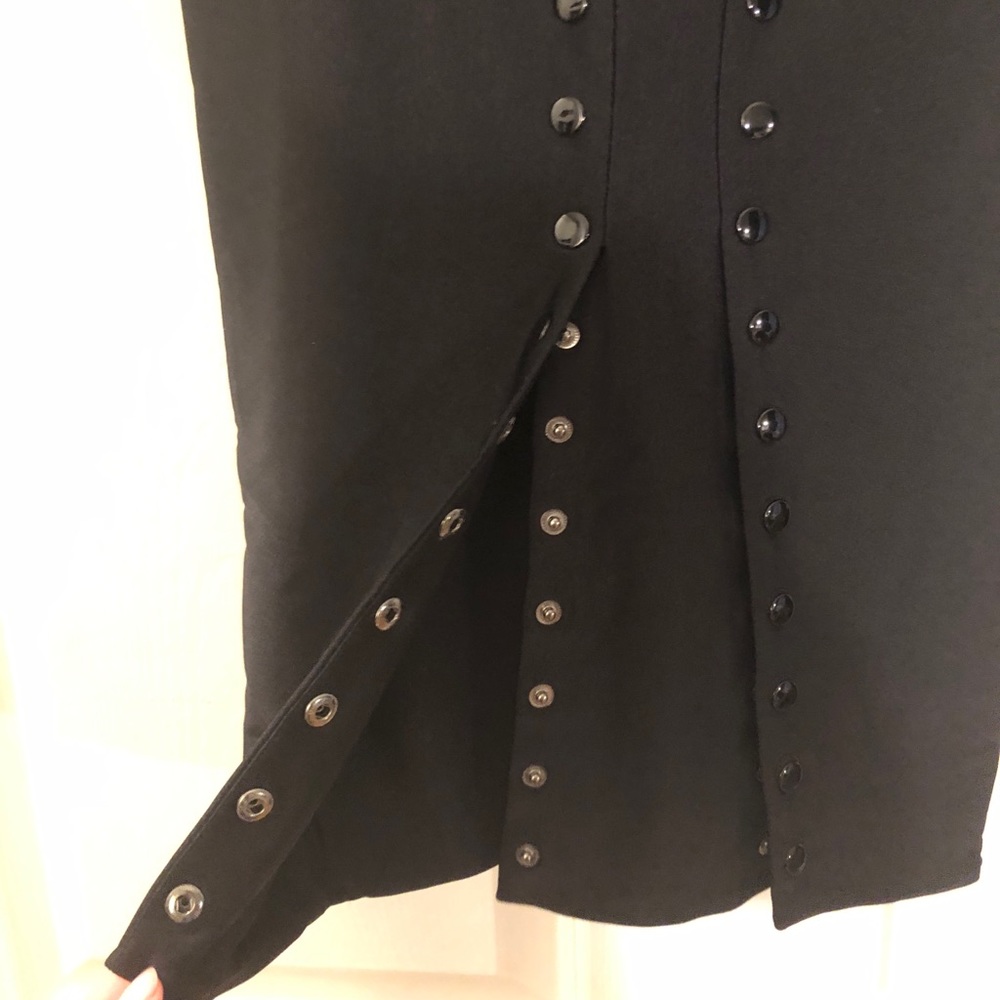 Thomas Wylde Buttoned Black Pencil Skirt - Picture 5 of 8